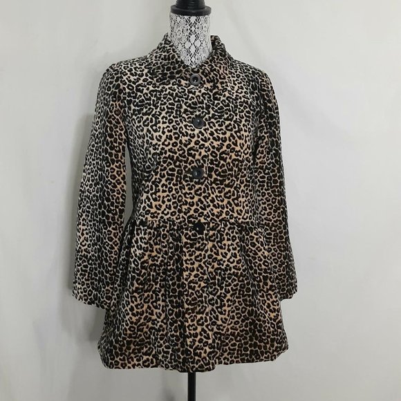 Copper Key Animal Print Coat Women Size 14/16 Fit and Flare Super Soft Winter - Picture 1 of 3